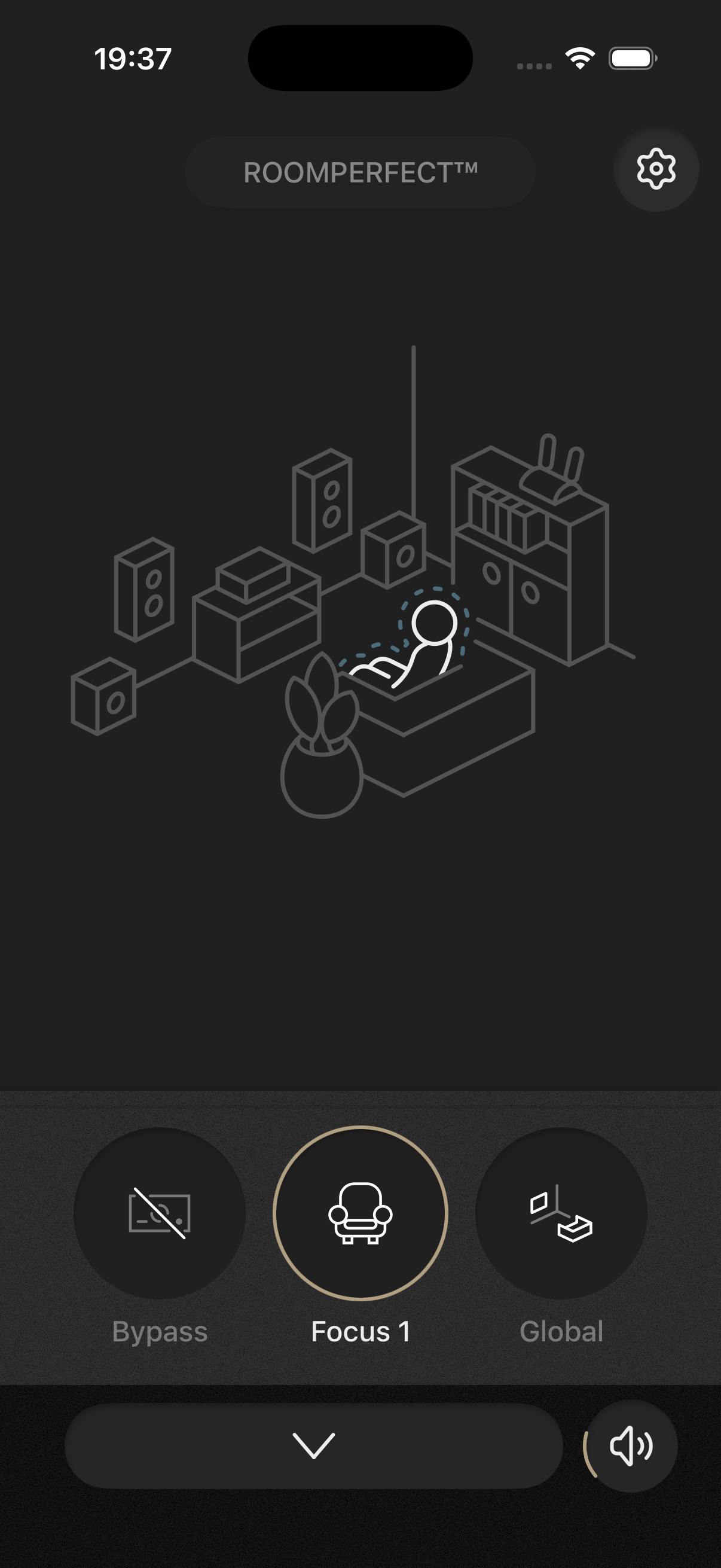 RoomPerfect™ room correction profile selector