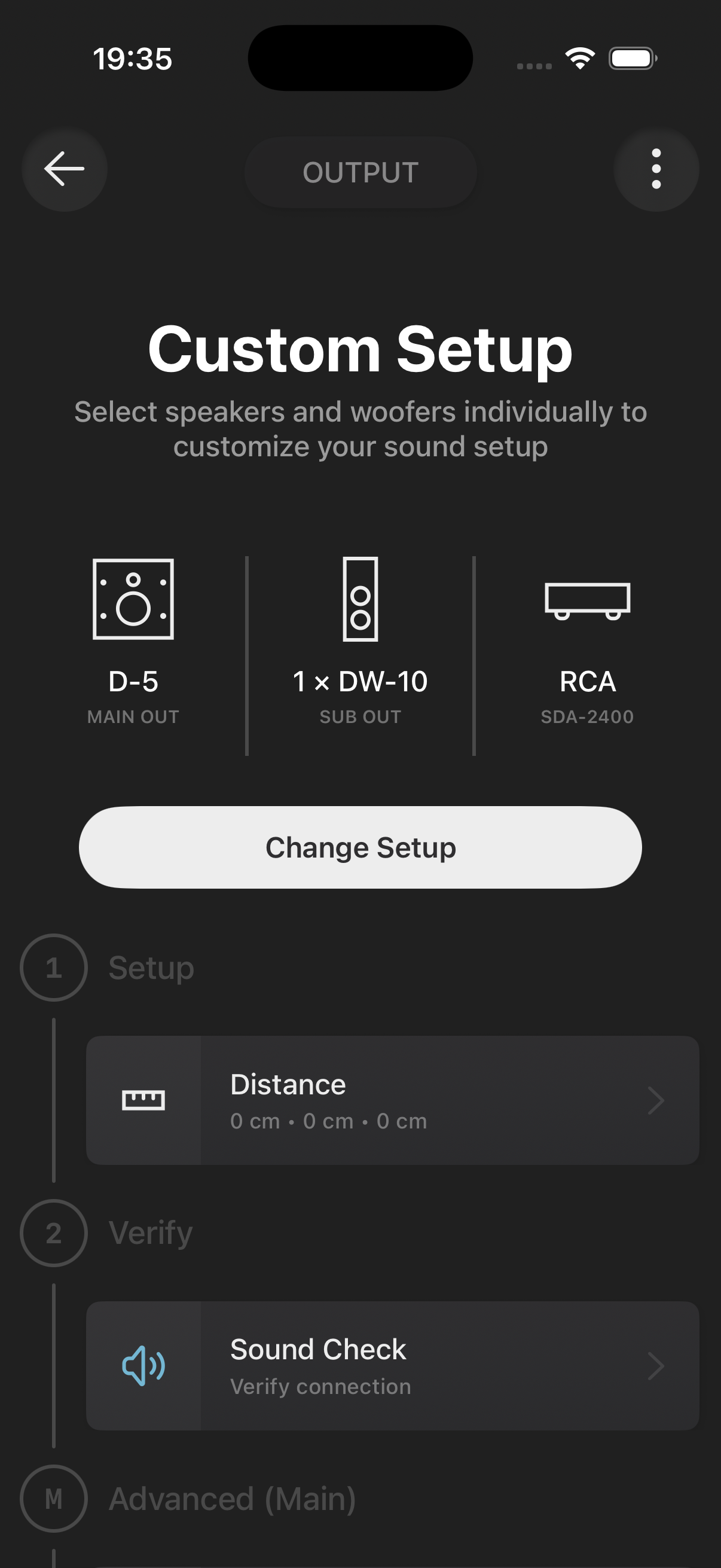 Custom speaker and output setup